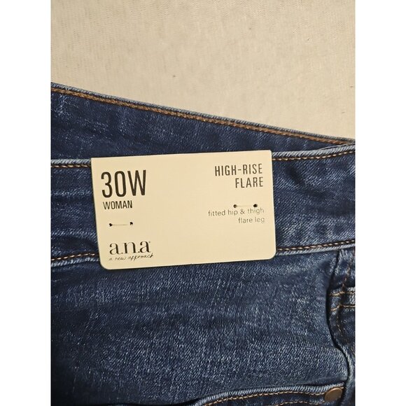 ANA High Rise Flare Plus Stretch Womens Jeans Blue Size 30W New - Picture 5 of 6